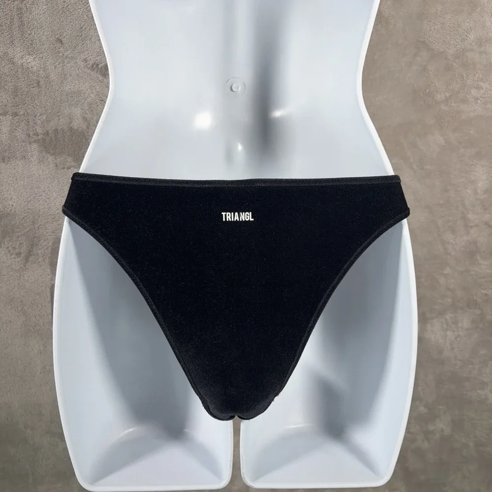TRIANGL Bikini Set Womens Size Small Black Neoprene Two Piece Swimwear Resort